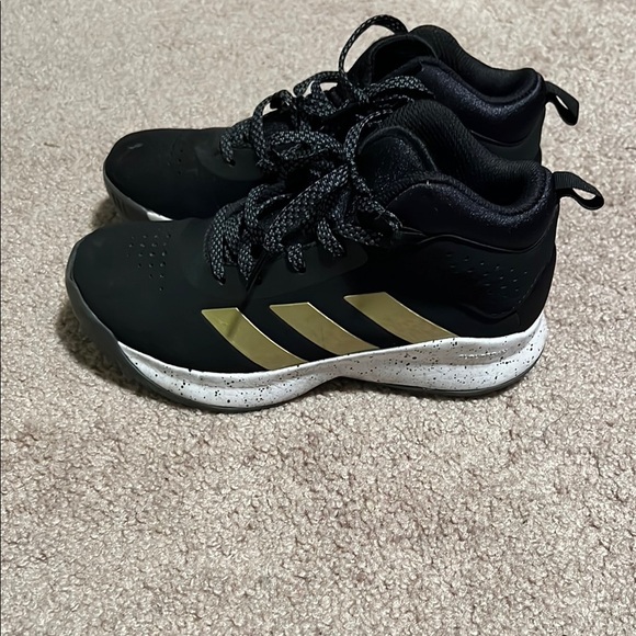 Adidas Kids Black and Gold Basketball Sneakers - Picture 1 of 3